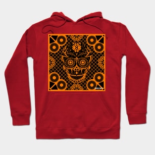 Orange skull paperworks ecopop Hoodie